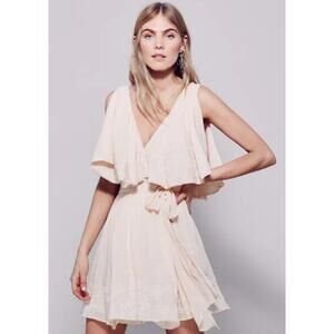 Free People Dress Sylvia Beaded Wrap Mini Ethereal Angel Fairy Princess Whimsy
